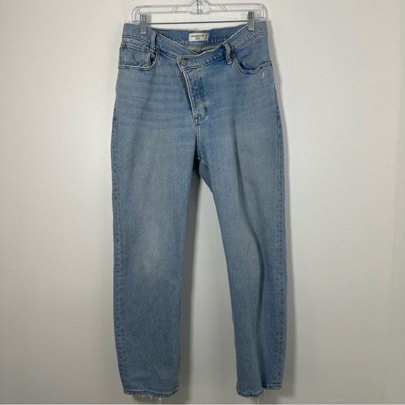 Abercrombie & Fitch The Dad High Rise Jeans Angled Waist Size 8 Short Petite - Picture 2 of 8